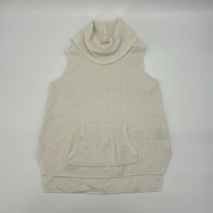 Two by Vince Camuto Women's cream sleeveless cowl‎ neck sweater size Large